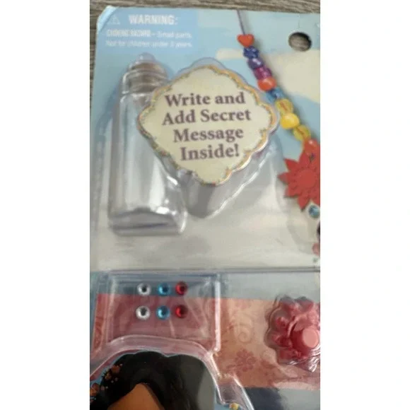 NEW Disney Elena Of Avalor Message in a Bottle Necklace Activity-Stickers Beads - Picture 3 of 6
